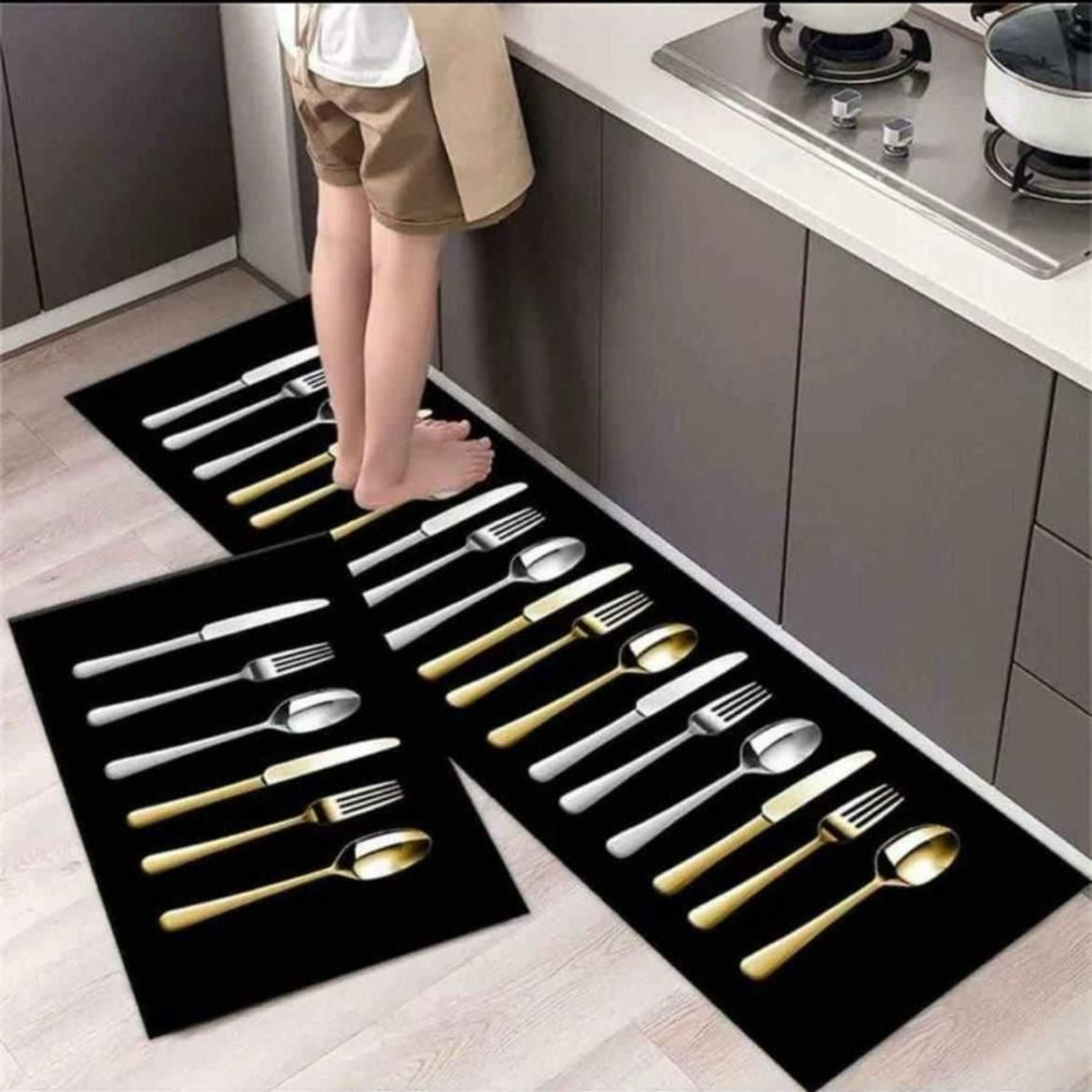 2pcs setRubber kitchen mats