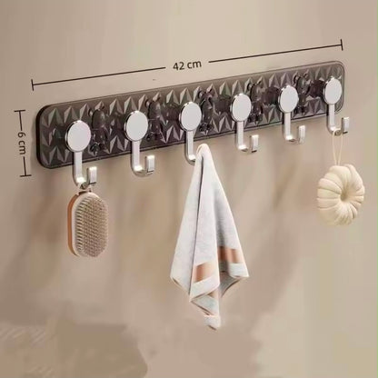 Strong wall-Mounted Hook Rack (6 Hooks)