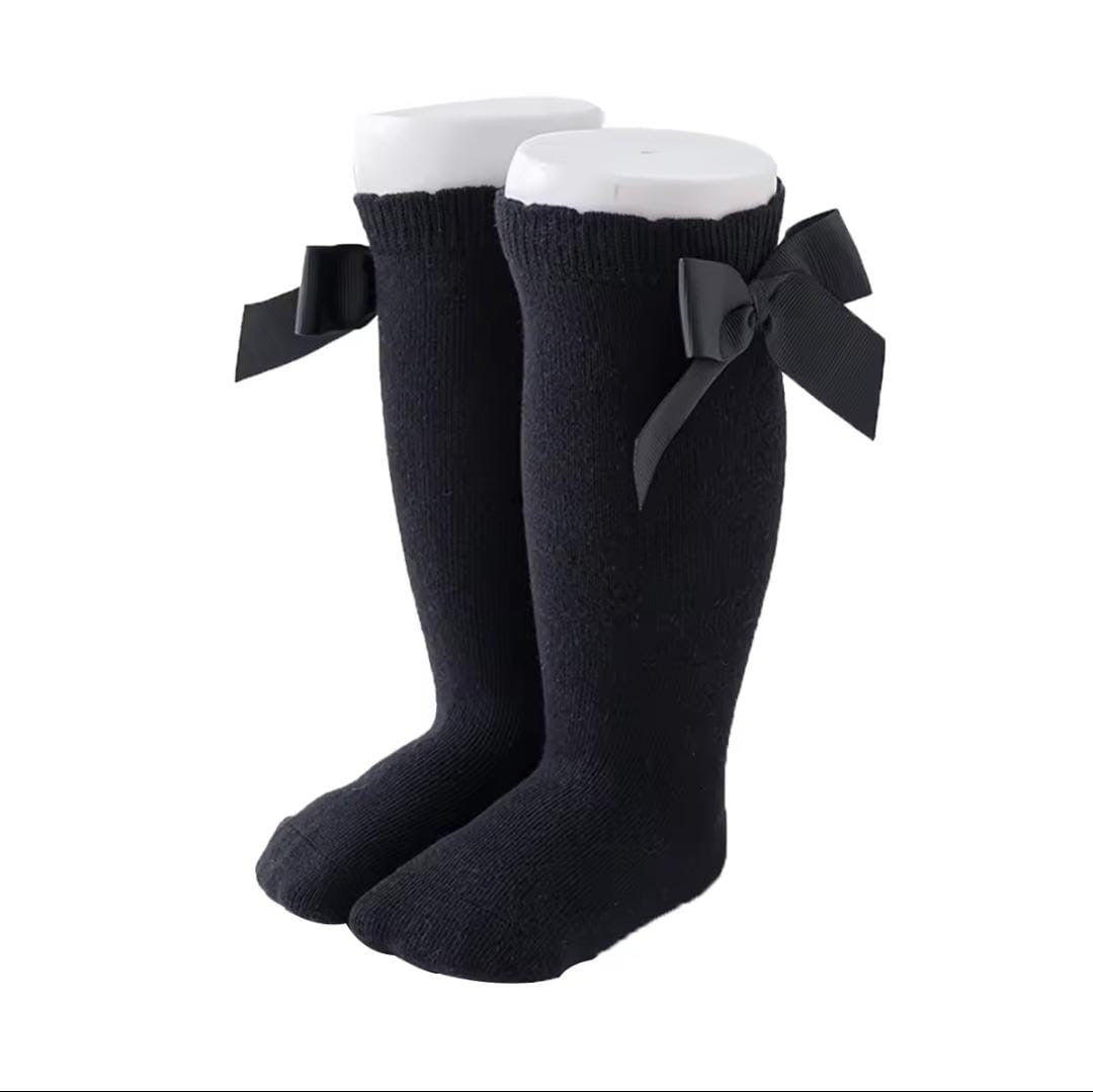 New Cotton Bow Baby Girls Knee High Socks