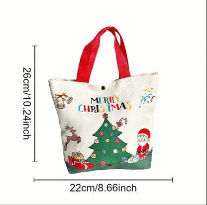 Christmas Canvas Graphics Printed Gift Bag