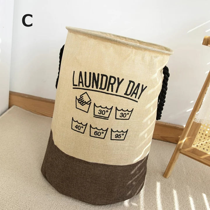 Laundry day round multi-purpose basket with handle