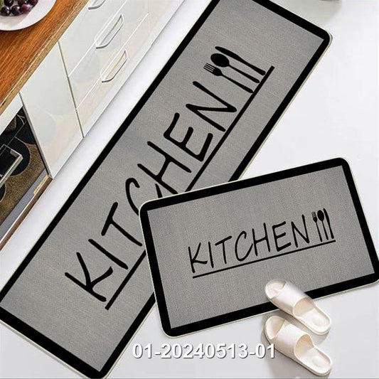 2pc Kitchen Mats Absorbent with Backside Rubber and Skid-Resistant Base