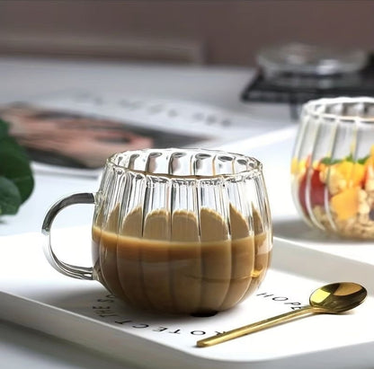 Stripped Pumpkin shape borosilicate cups