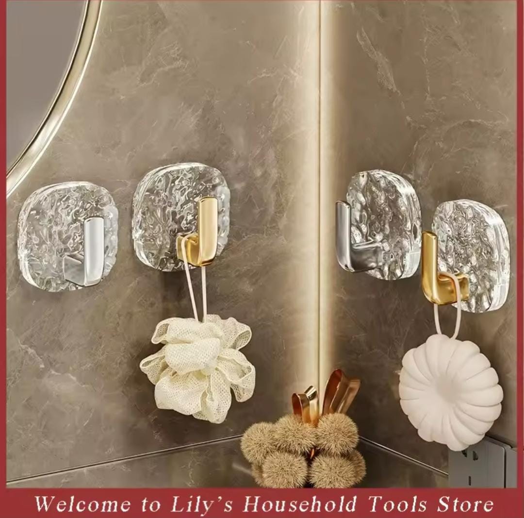 Acrylic wall mounted self adhesive hooks 4pcs