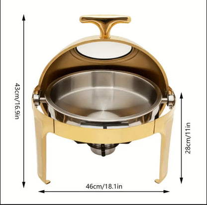 6litres Gold roll top chaffing dish