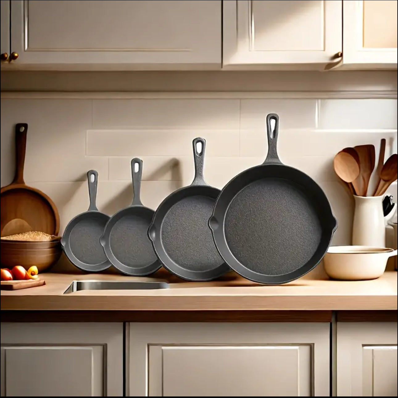 4pcs Cast Iron Skillet Set