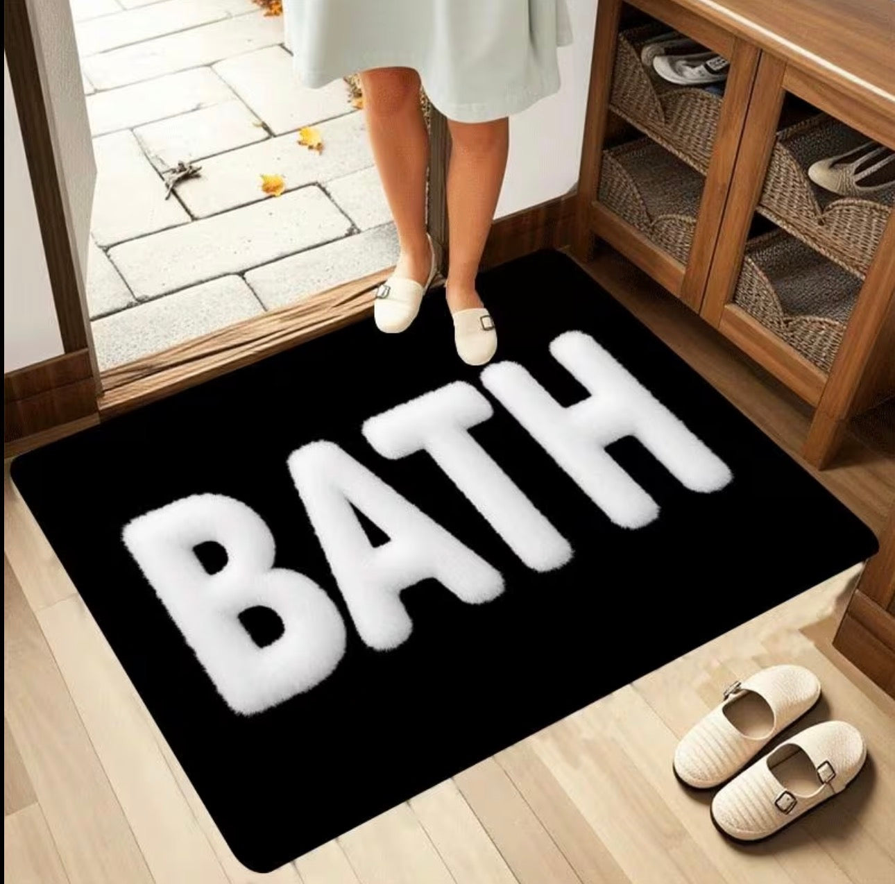 Black Bath Absorbent Diatom Bathroom  Mats