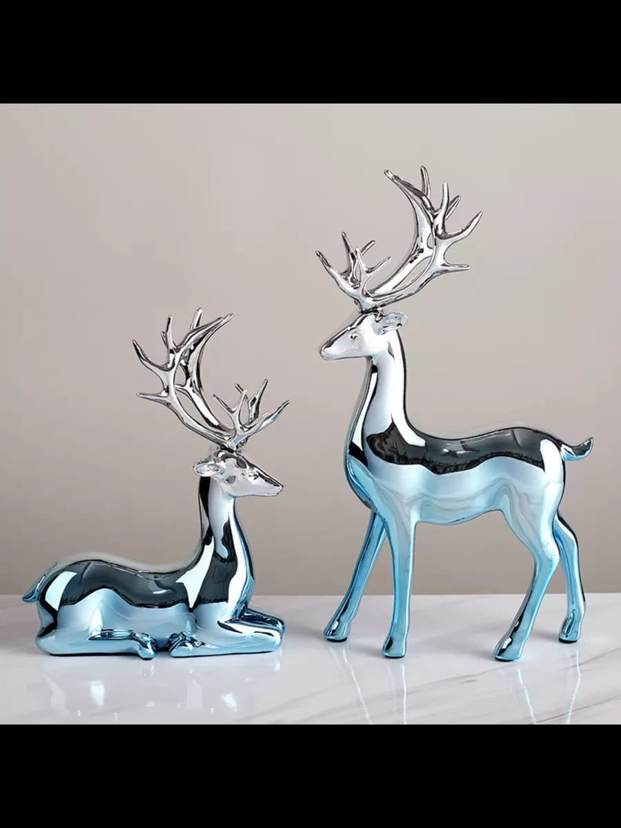 SILVER BLUE DECORATIVE ELK DECOR
