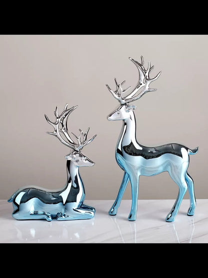 SILVER BLUE DECORATIVE ELK DECOR