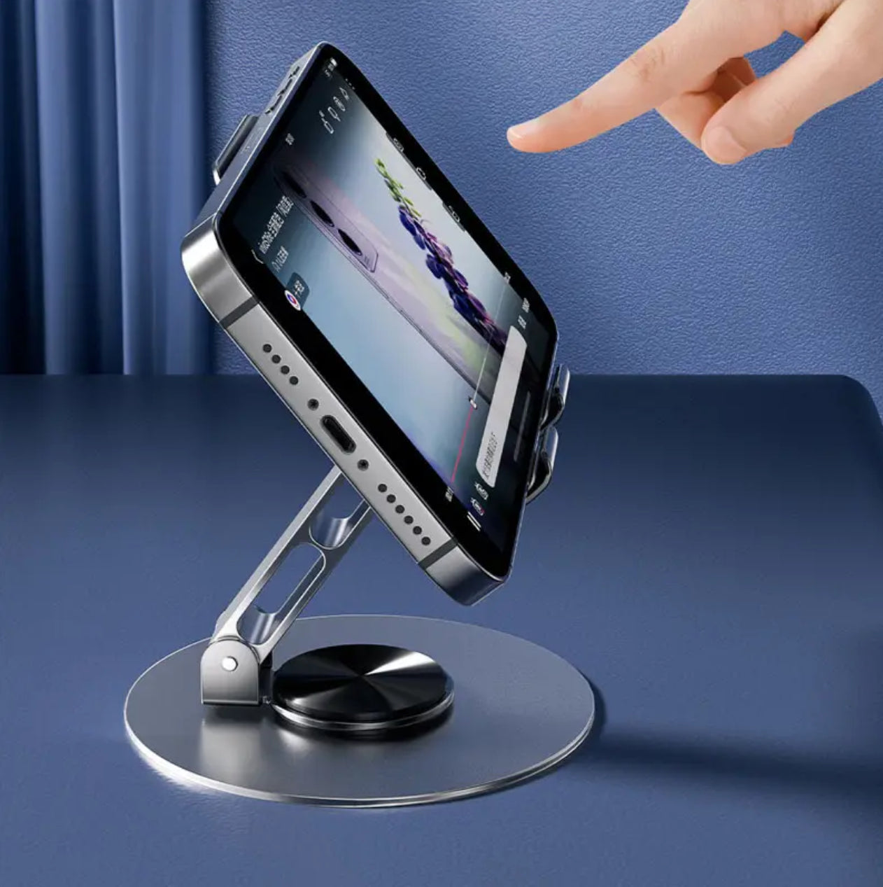 Alloy Material Mobile Phone Holder Infinite Rotation Damping Design Flat Bracket Cup