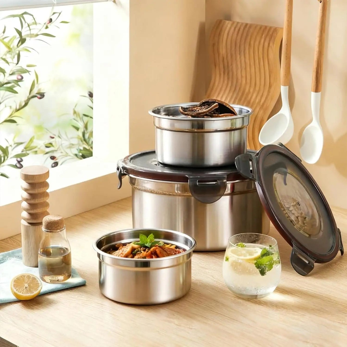 3 pcs stainless steel lunch box set