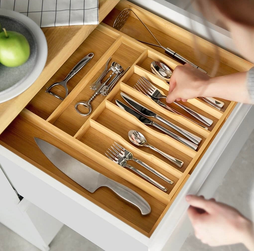 Multifunctional Bamboo drawer organizer