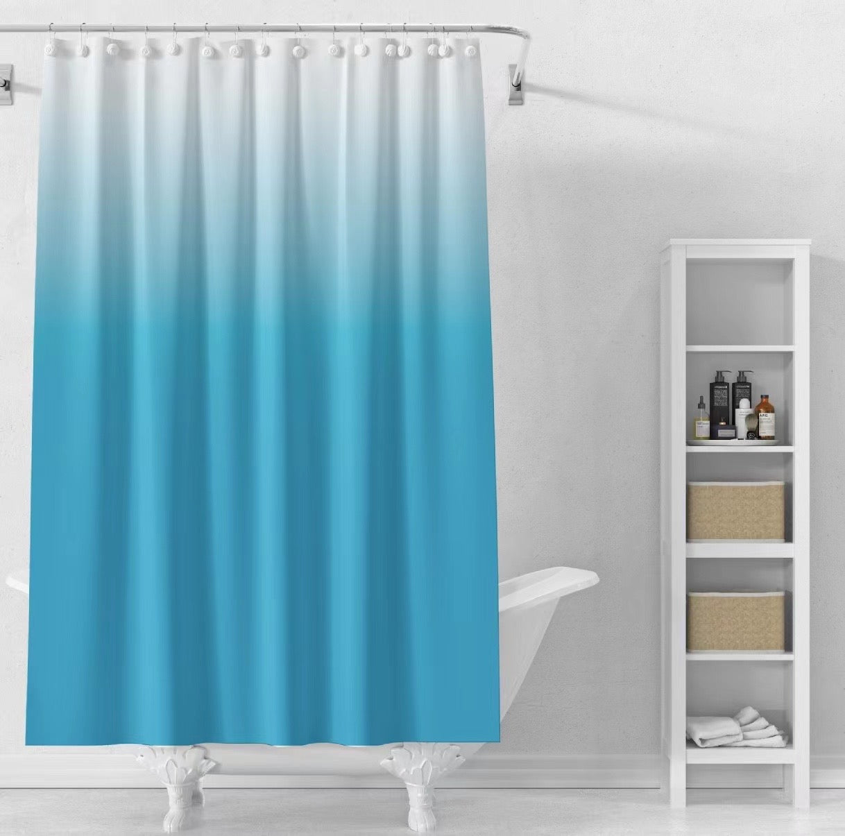 Shower curtains with hooks