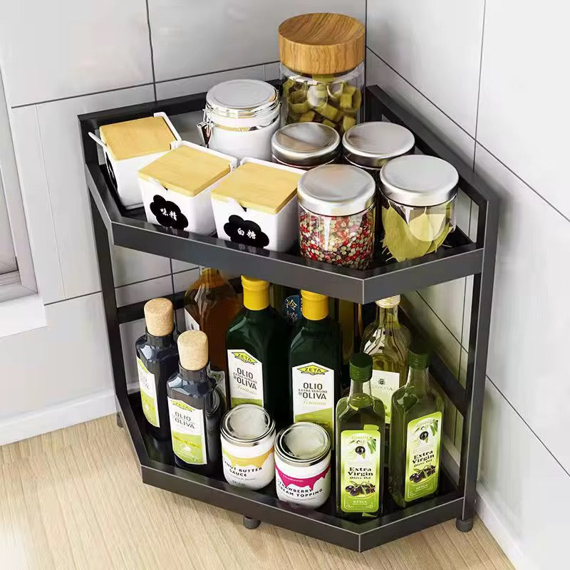 2Tier Multifunctional Countertop Kitchen Corner Storage Rack/Spice Rack