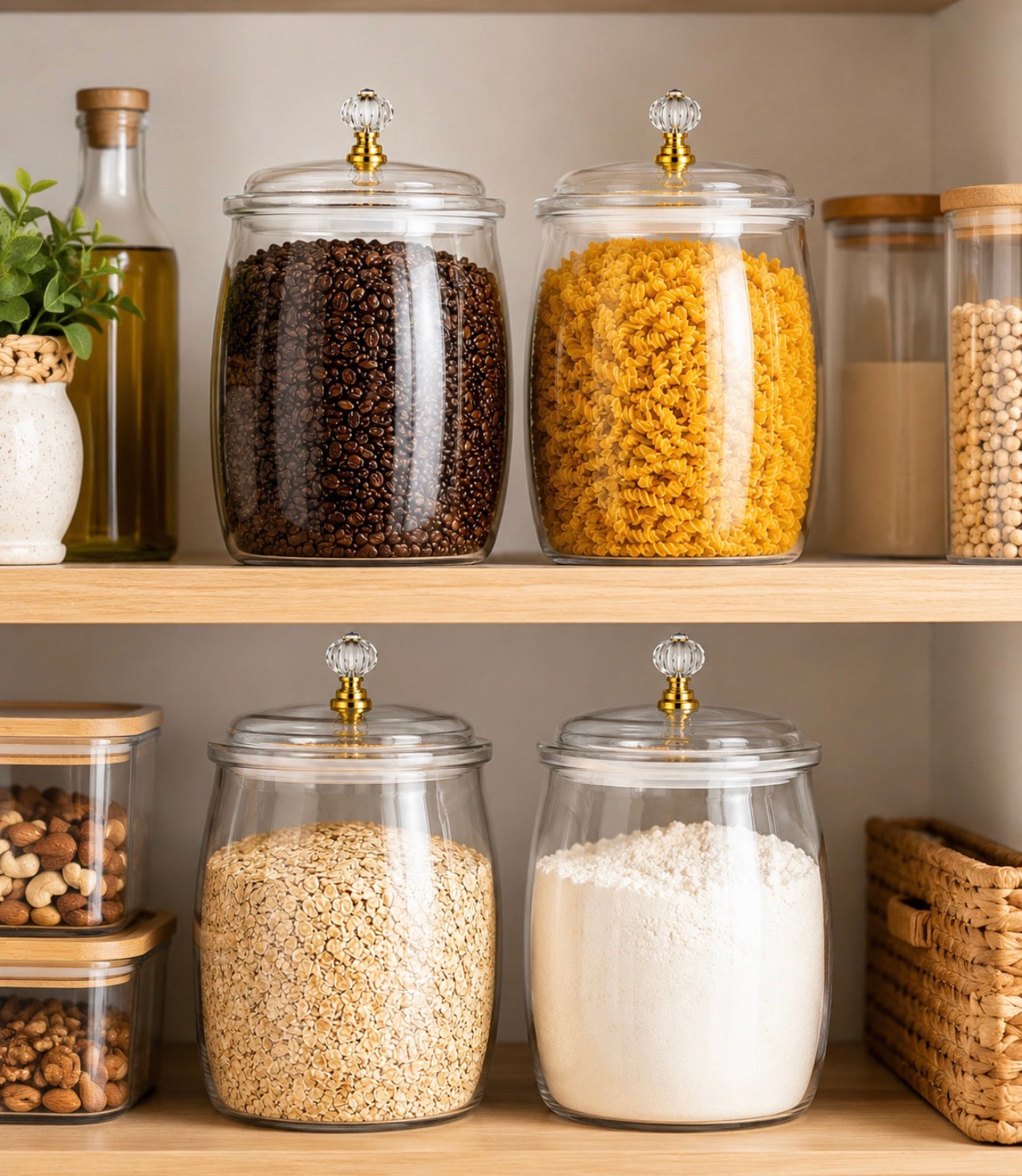 TRANSPARENT LARGE SEALED ACRYLIC STORAGE JARS