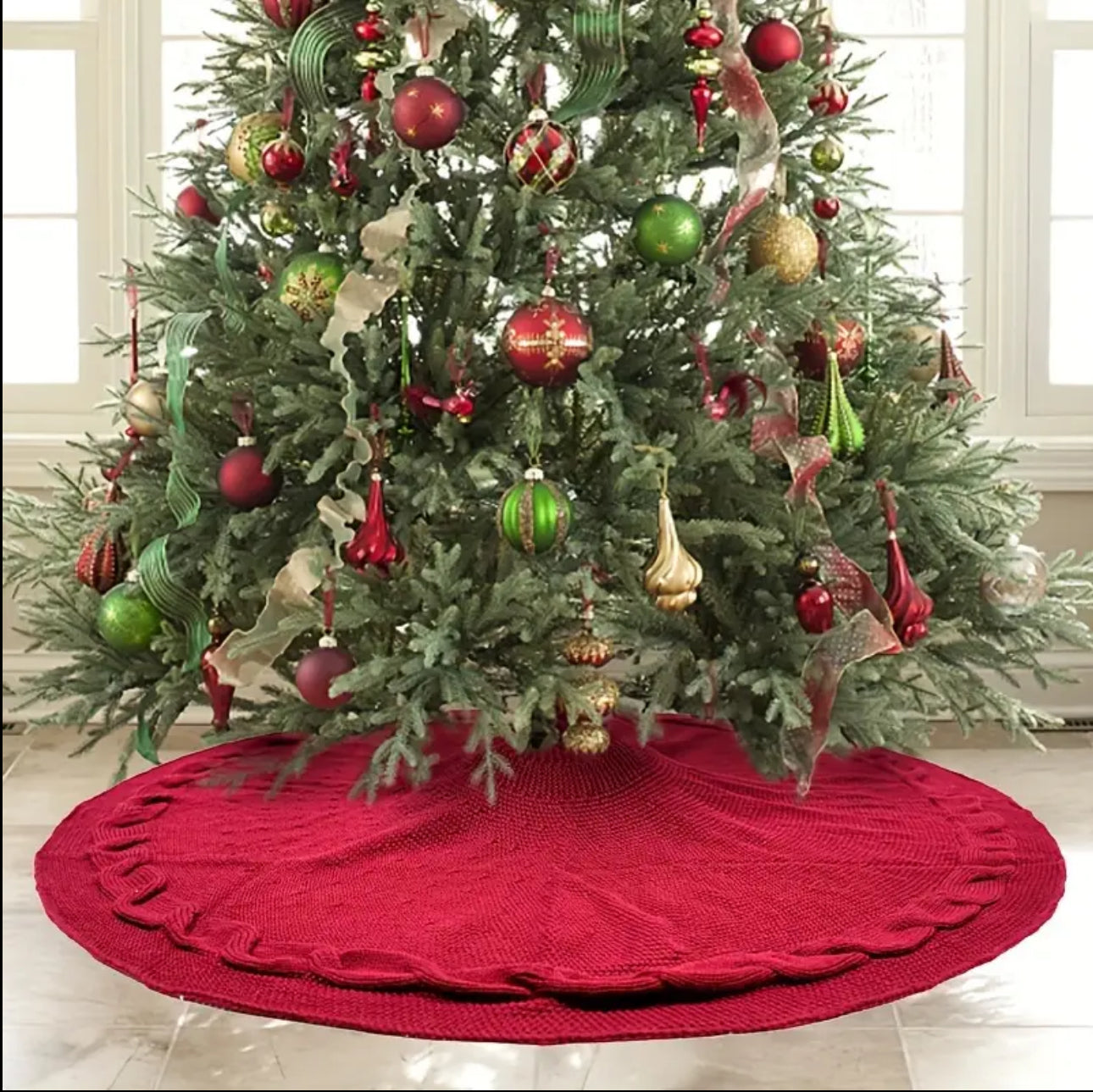 Christmas Knitted Tree Skirt