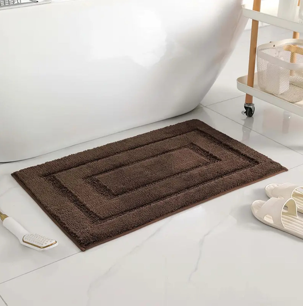 Flocking bathroom mats