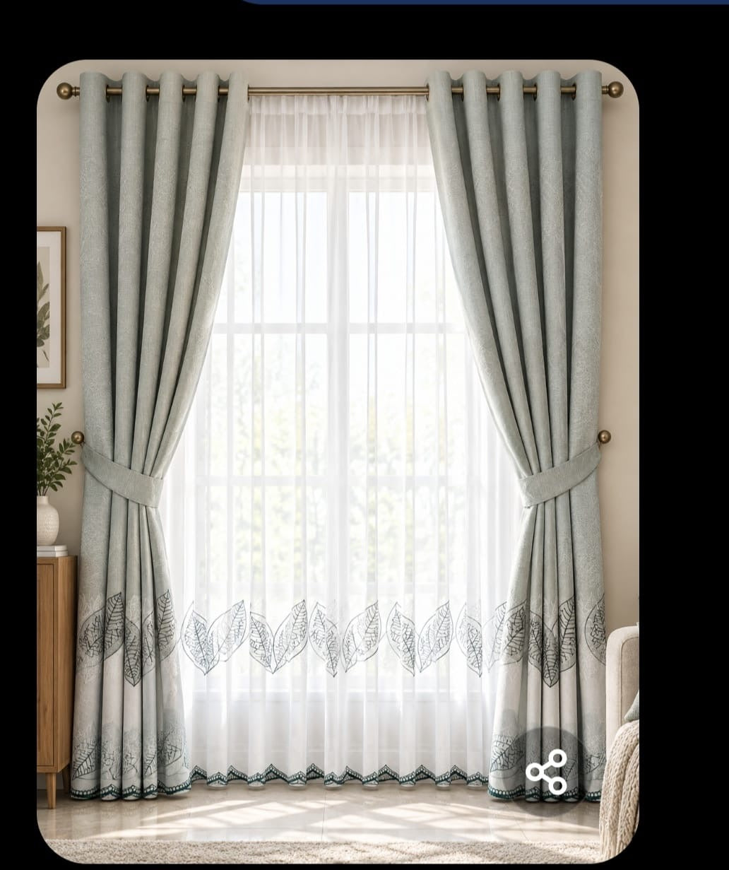 3 in 1 Curtains & Drapes Set