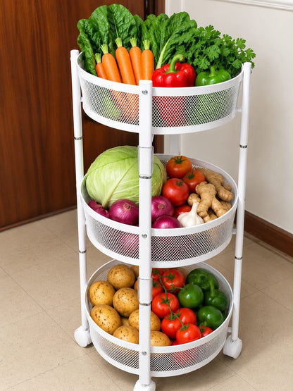 Foldable rotating vegetable/fruit rack