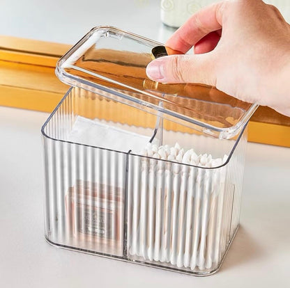 3-Compartment Clear Acrylic earbud/multipurpose Organizer