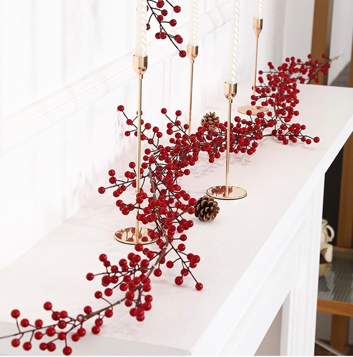 Artificial Red Berry Plants Christmas Garland
