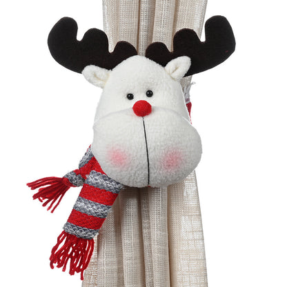 Santa, Snowman & Reindeer Christmas Curtain Tiebacks