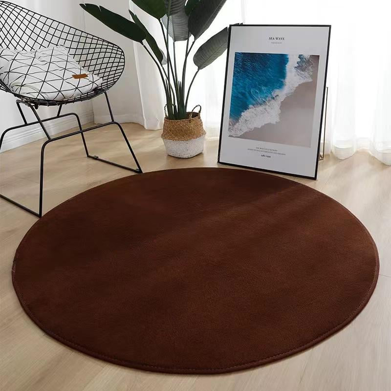 Round Carpet Soft Fleece Mat Anti-Slip Area Rug