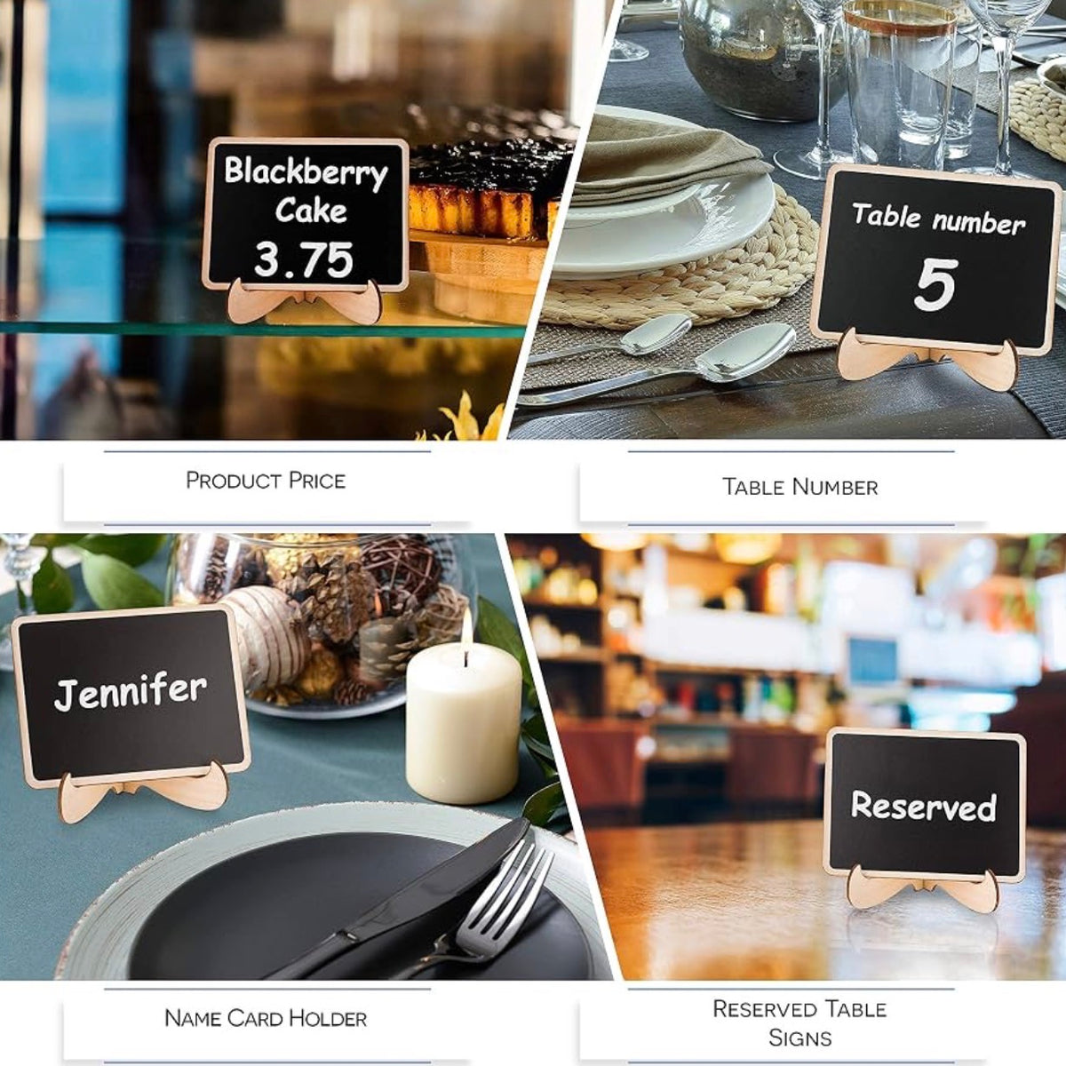 10 sets Mini chalkboard with a wooden Frame rectangle