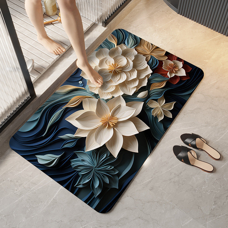 3D Bathroom Absorbent Floor Mat