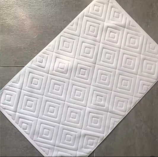 White cotton bathroom mat