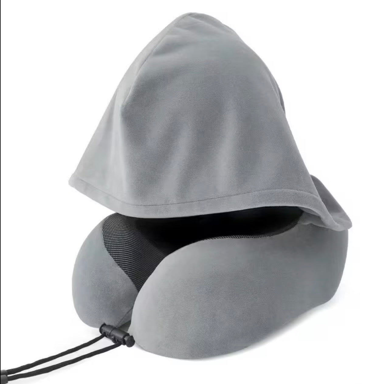 Microfiber Travel Neck Pillow with a hoodie