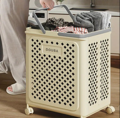 Big Foldable Eco-Friendly Laundry storage basket with wheels