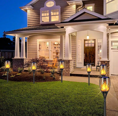 6 pieces LED solar flame lamp