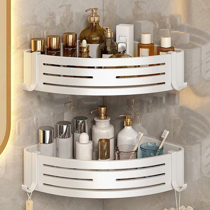 2pcs corner Aluminum wall mounted Bathroom shelf set