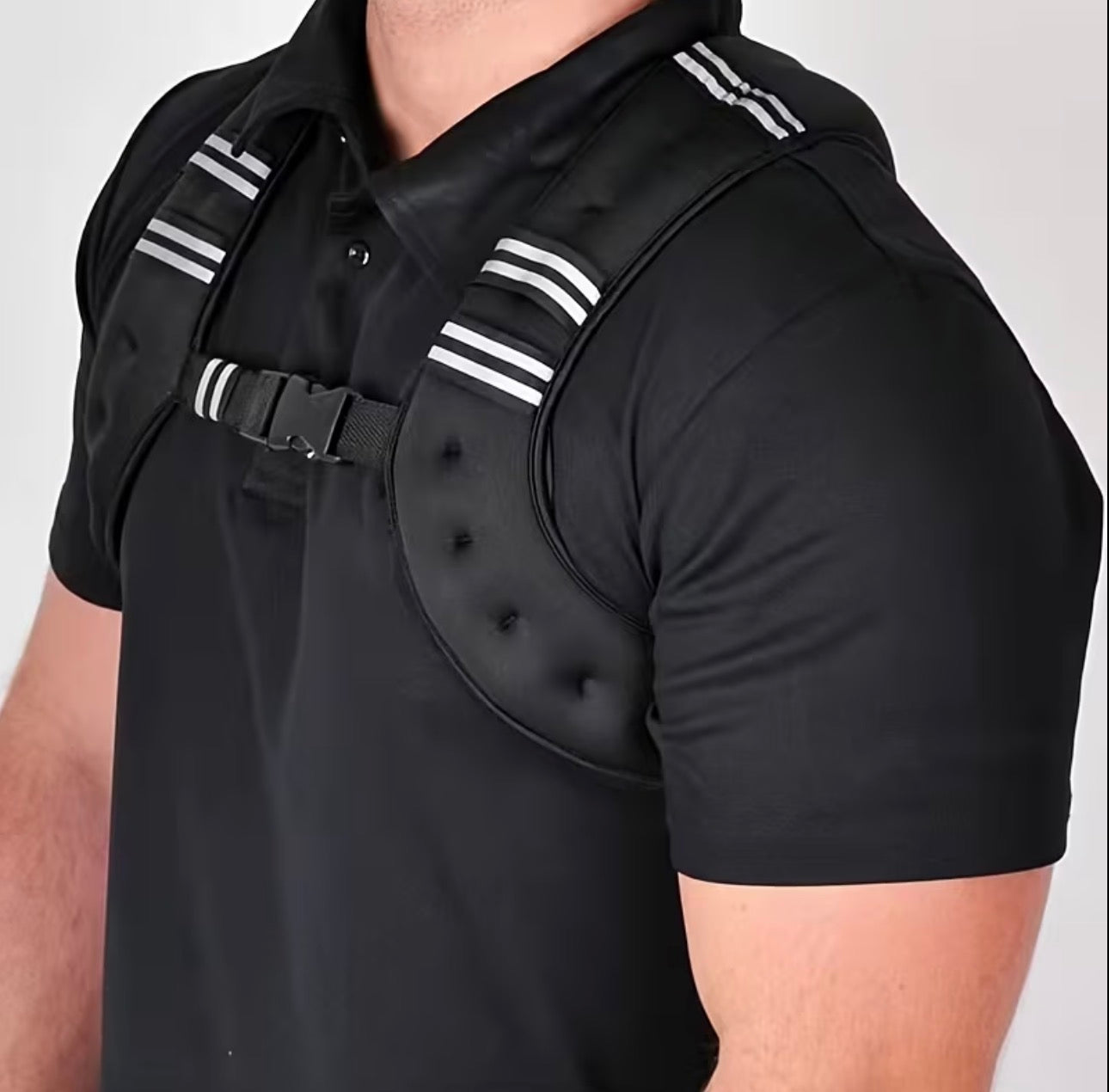 6 lbs Black Weighted Vest with Reflective Stripe