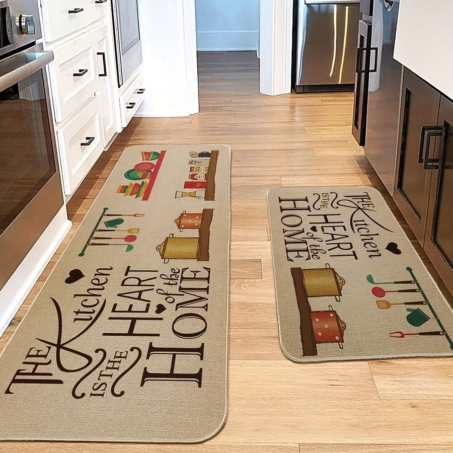 2pcs Rubber bottom kitchen mats