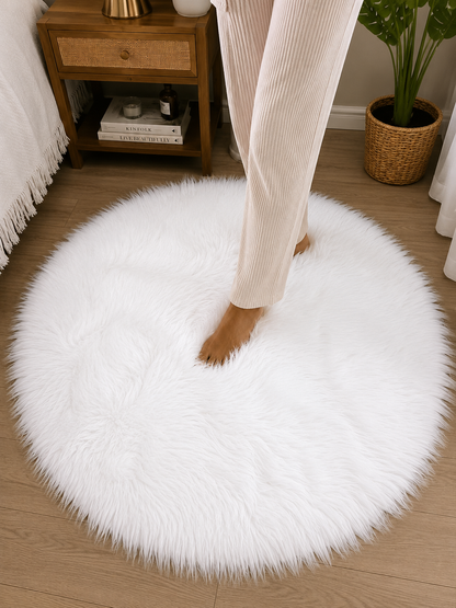 Fluffy shaggy bedside carpet size 100cm