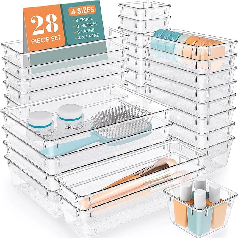 28pcs set drawer organizers
Stackable design