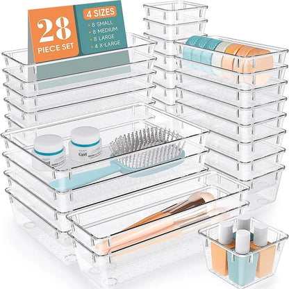 28pcs set drawer organizers
Stackable design