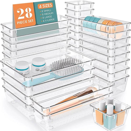 28pcs set drawer organizers
Stackable design