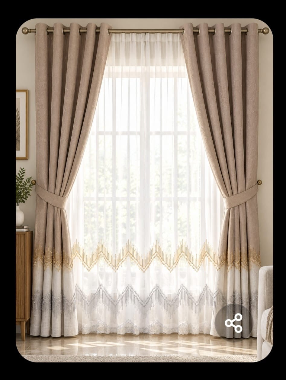3 in 1 Curtains & Drapes Set