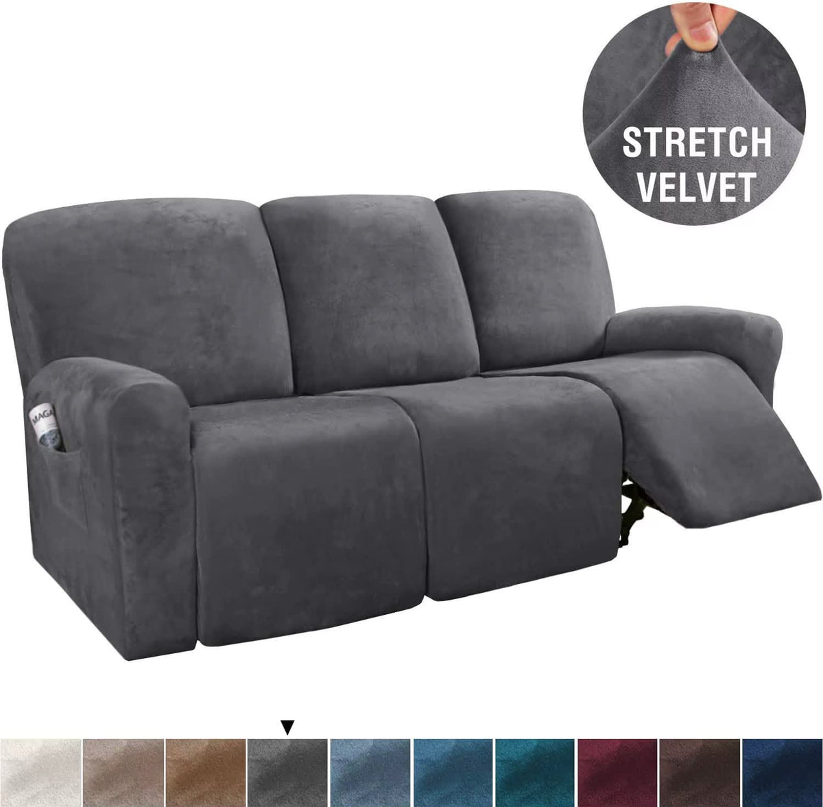 High Density Velvet Material Recliner sofa covers
