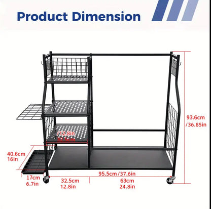 Golf Bag and Equipment Storage Organizer Rack