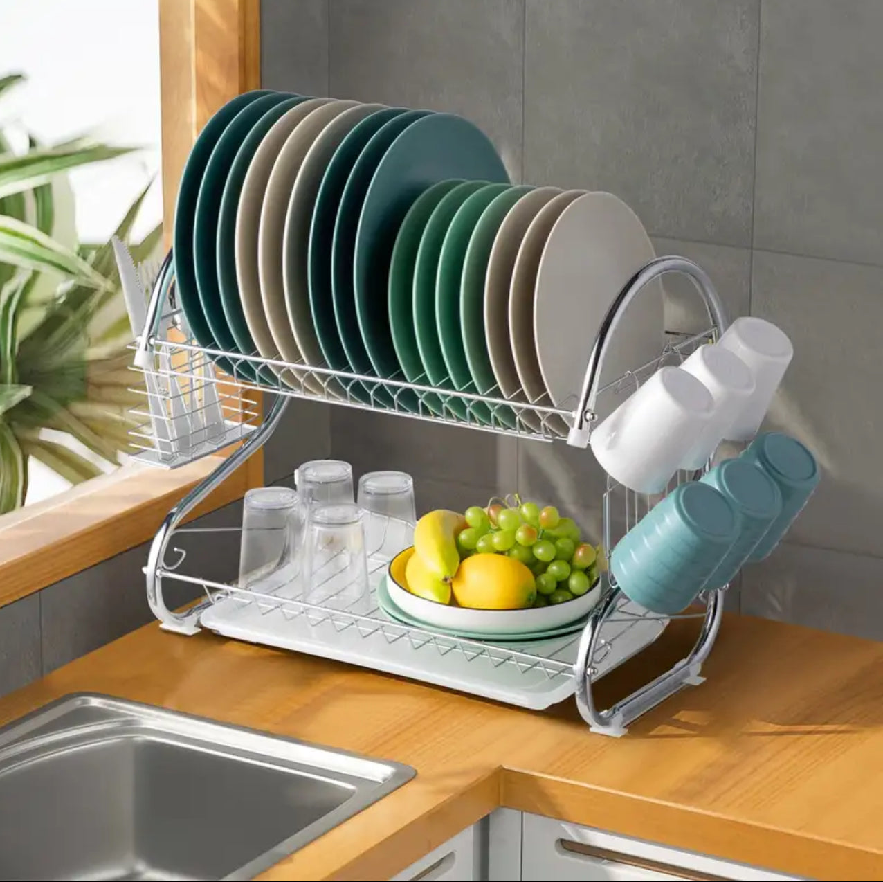 2TIER KITCHEN DRYING RACK