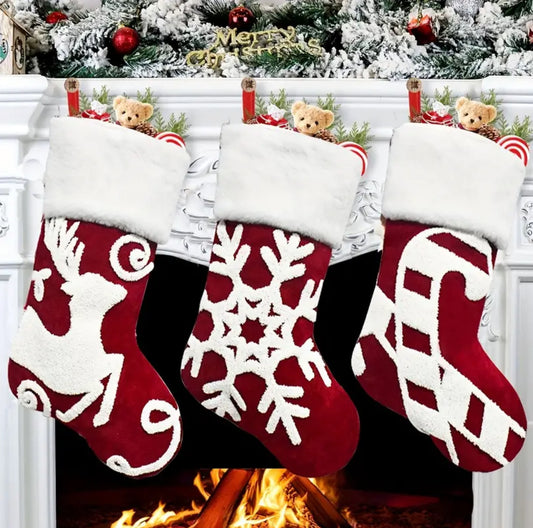 3pcs Big Christmas decor socks