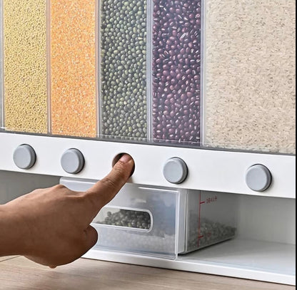 10kgs 6-Partitions Multifunctional Cereal/Rice Dispenser bucket