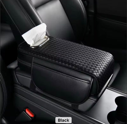 Car armrest with tissue storage and side storage