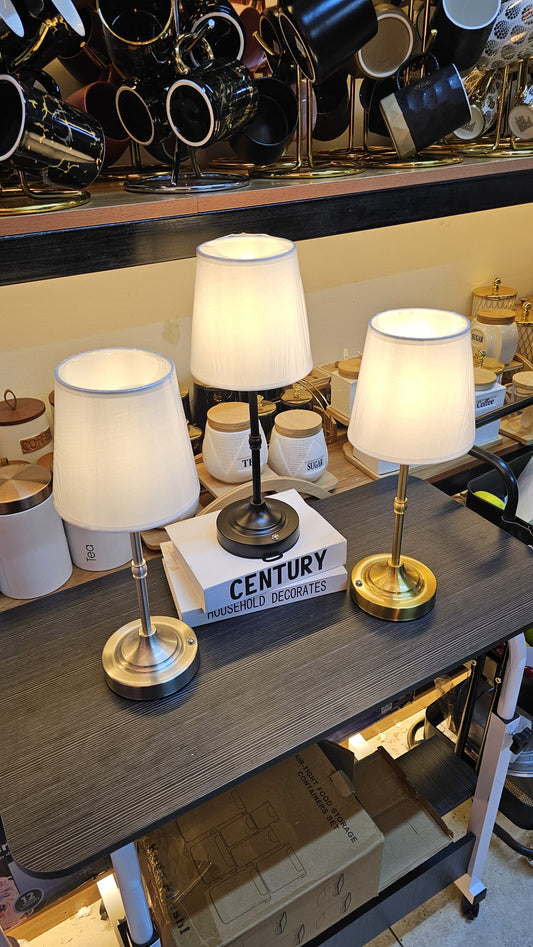 Vintage Metal Table Lamp – Rechargeable Cordless LED Bedside Light
