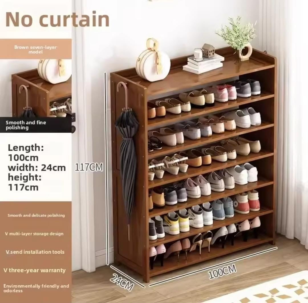 6-Layer Bamboo Shoe Rack