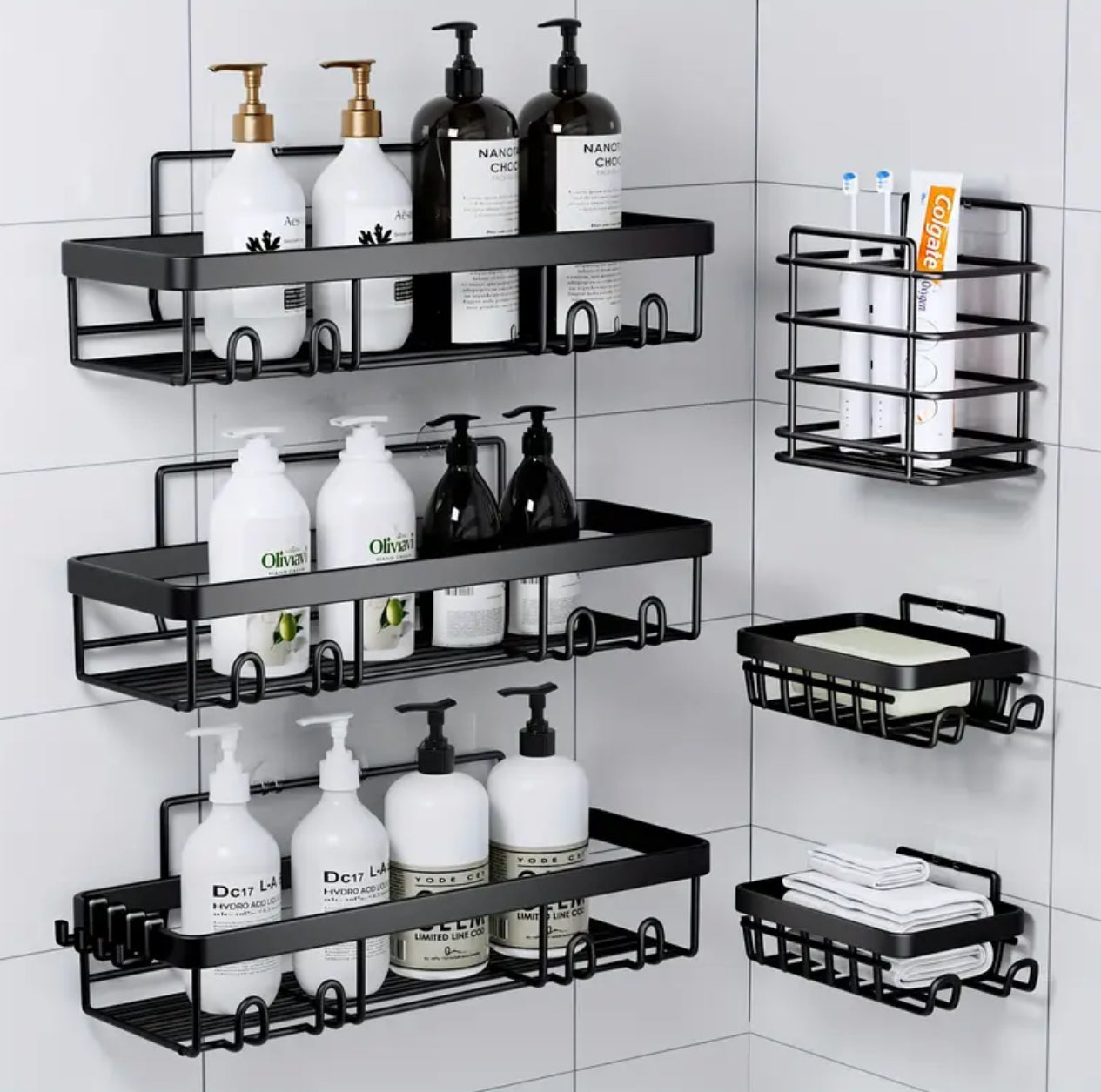 6pcs set Shower caddy shelf/Bathroom organizer